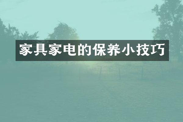 家具家电的保养小技巧
