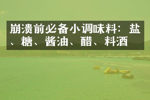 崩溃前必备小调味料：盐、糖、酱油、醋、料酒。