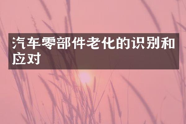 汽车零部件老化的识别和应对