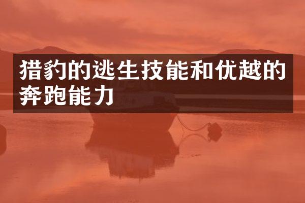 猎豹的逃生技能和优越的奔跑能力