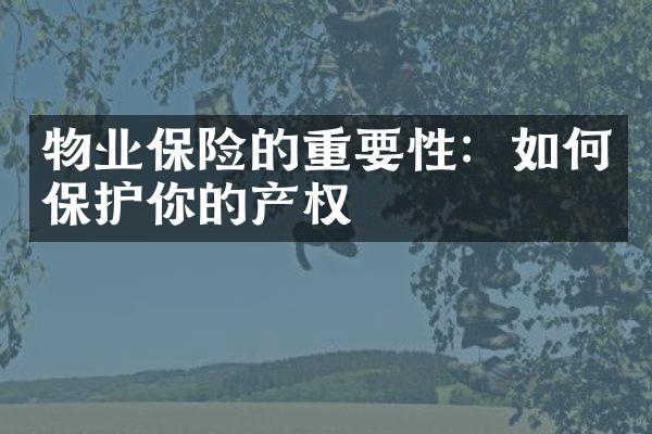 物业保险的重要性：如何保护你的产权
