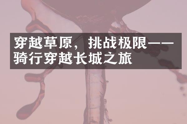 穿越草原，挑战极限——骑行穿越长城之旅