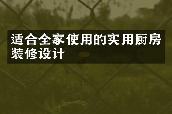 适合全家使用的实用厨房装修设计