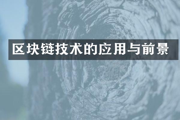 区块链技术的应用与前景