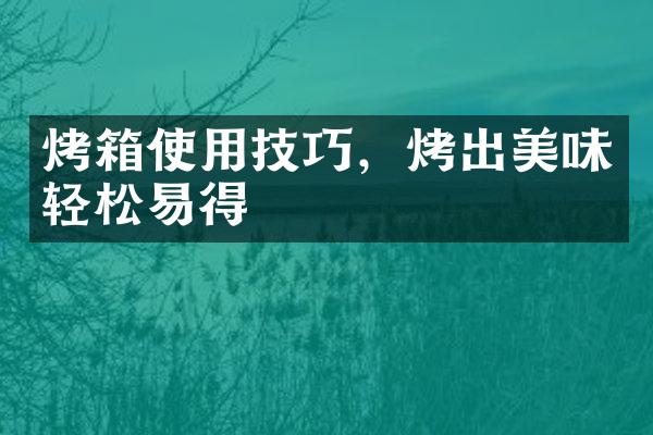 烤箱使用技巧，烤出美味轻松易得