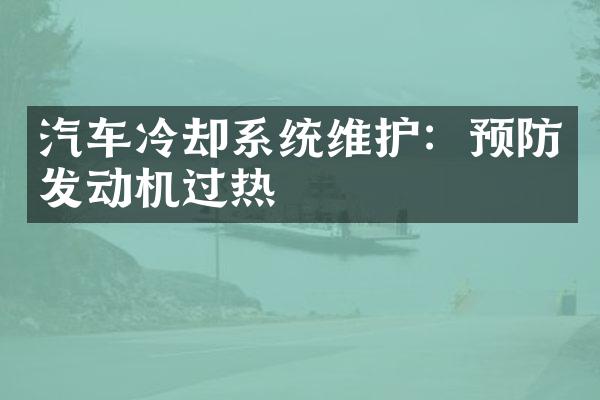 汽车冷却系统维护：预防发动机过热