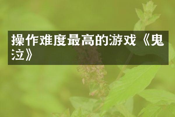 操作难度最高的游戏《鬼泣》