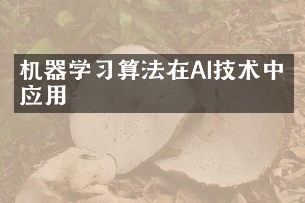机器学习算法在AI技术中的应用