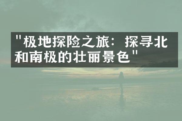 "极地探险之旅：探寻北极和南极的壮丽景色"