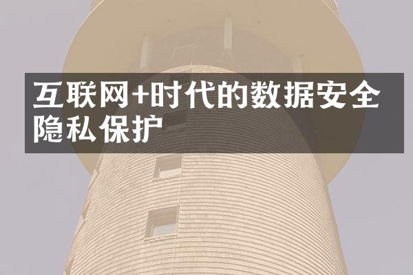 互联网+时代的数据安全与隐私保护