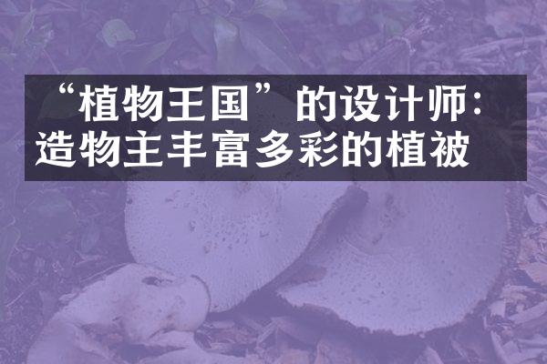 “植物王国”的设计师：造物主丰富多彩的植被界