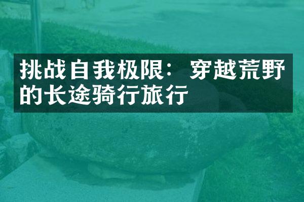 挑战自我极限：穿越荒野的长途骑行旅行
