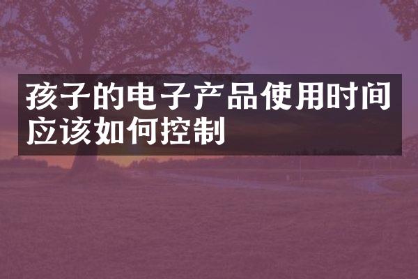 孩子的电子产品使用时间应该如何控制