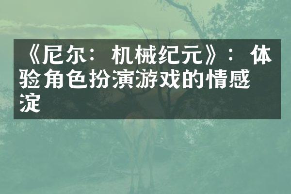《尼尔：机械纪元》：体验角色扮演游戏的情感沉淀