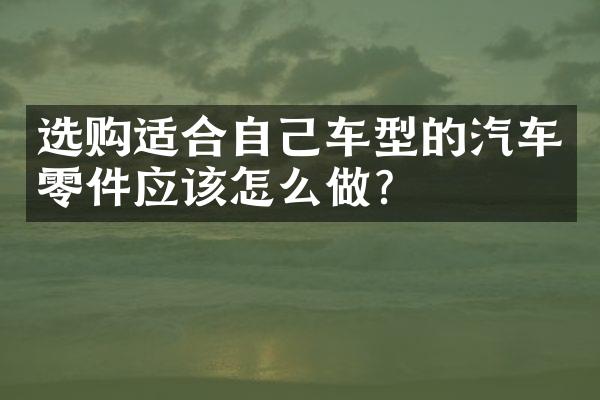 选购适合自己车型的汽车零件应该怎么做？