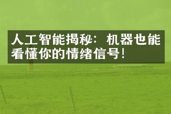 人工智能揭秘：机器也能看懂你的情绪信号！