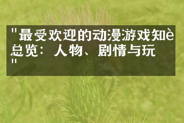 "最受欢迎的动漫游戏知识总览：人物、剧情与玩法"