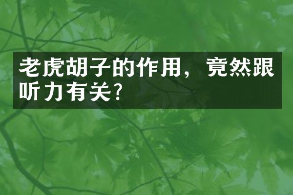 老虎胡子的作用，竟然跟听力有关？
