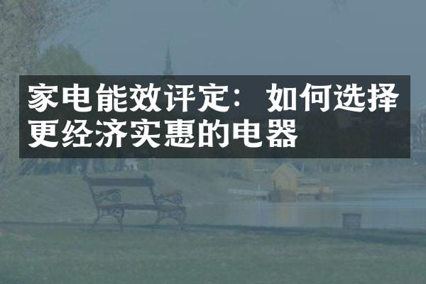 家电能效评定：如何选择更经济实惠的电器