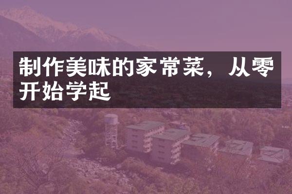 制作美味的家常菜，从零开始学起