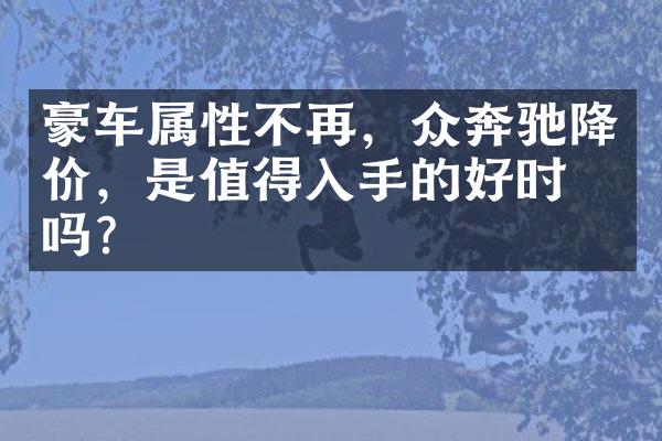 豪车属性不再，众奔驰降价，是值得入手的好时机吗？