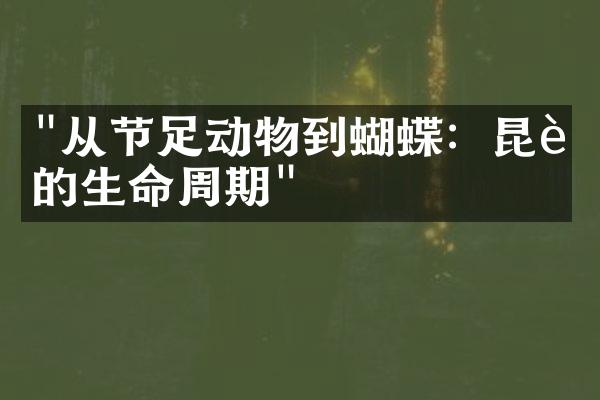 "从节足动物到蝴蝶：昆虫的生命周期"