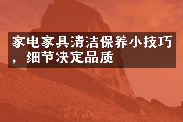 家电家具清洁保养小技巧，细节决定品质