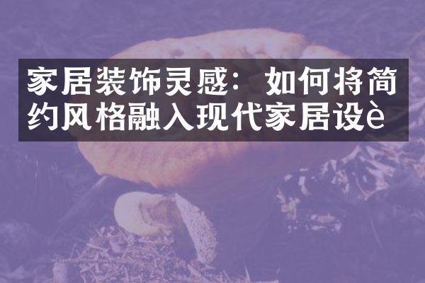 家居装饰灵感：如何将简约风格融入现代家居设计