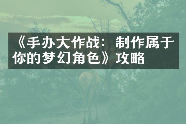 《手办大作战：制作属于你的梦幻角色》攻略