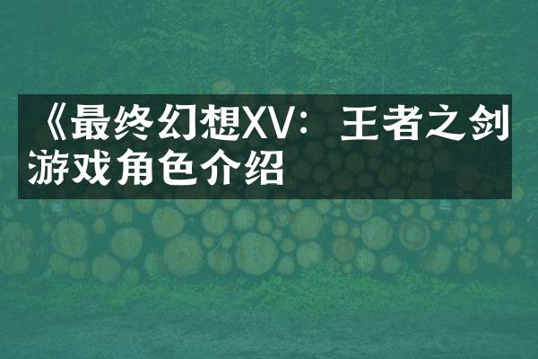 《最终幻想XV：王者之剑》游戏角色介绍