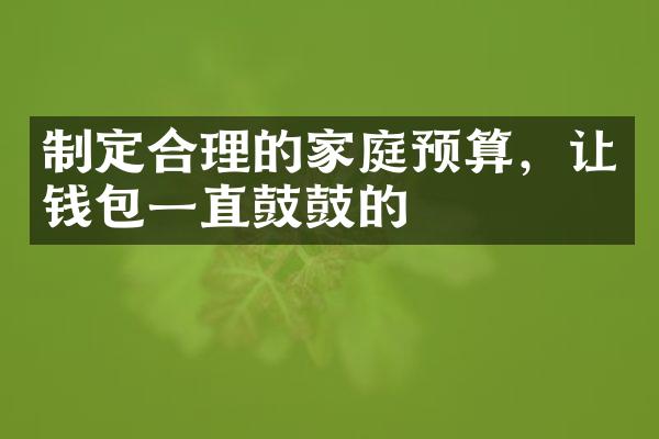 制定合理的家庭预算，让钱包一直鼓鼓的