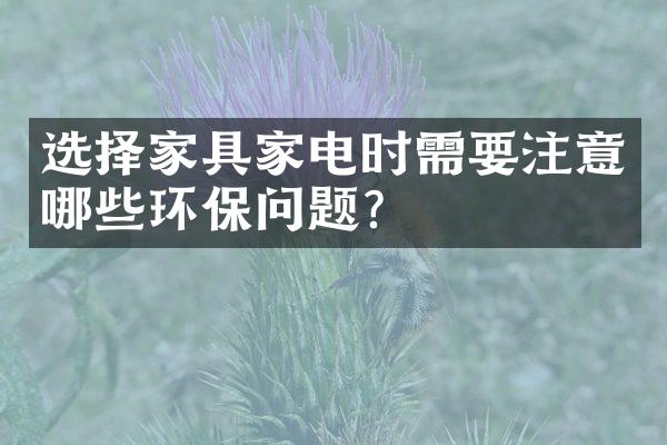 选择家具家电时需要注意哪些环保问题？