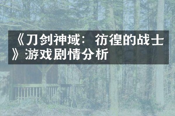 《刀剑神域：彷徨的战士》游戏剧情分析