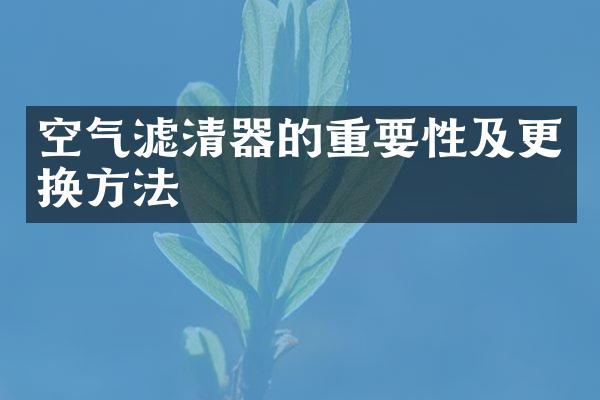 空气滤清器的重要性及更换方法