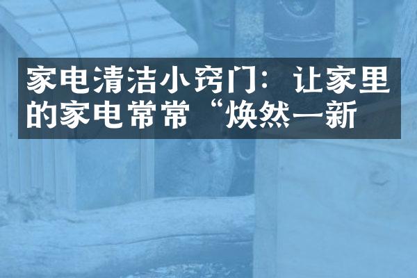 家电清洁小窍门：让家里的家电常常“焕然一新”