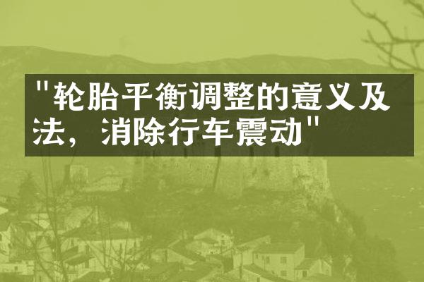 "轮胎平衡调整的意义及方法，消除行车震动"