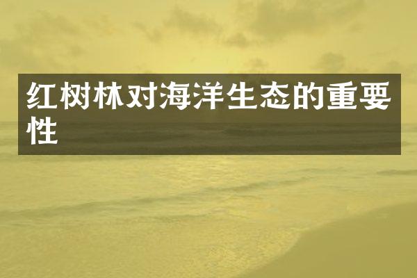 红树林对海洋生态的重要性