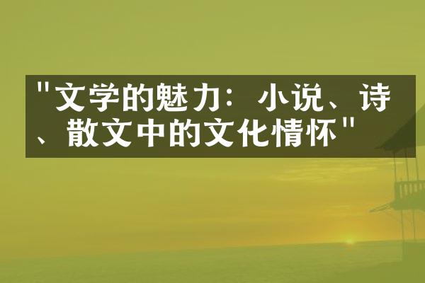 "文学的魅力：小说、诗歌、散文中的文化情怀"