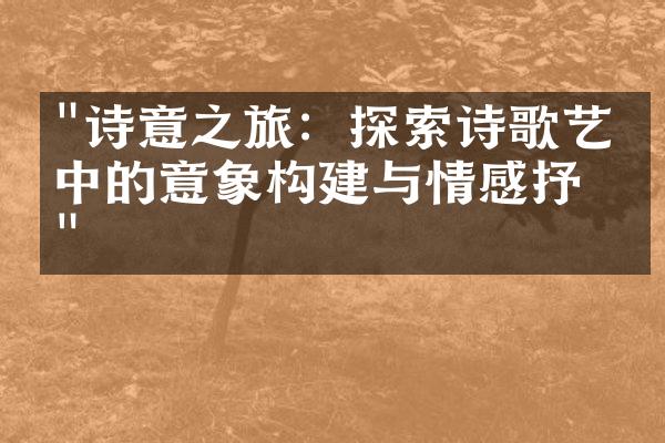"诗意之旅：探索诗歌艺术中的意象构建与情感抒发"