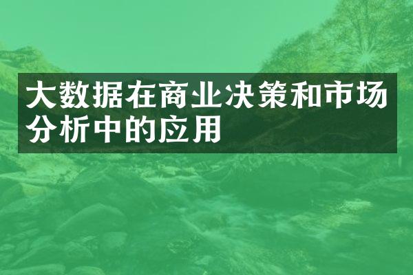 大数据在商业决策和市场分析中的应用