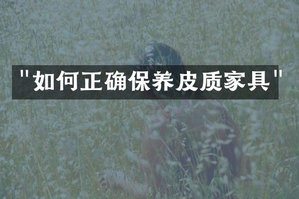 "如何正确保养皮质家具"