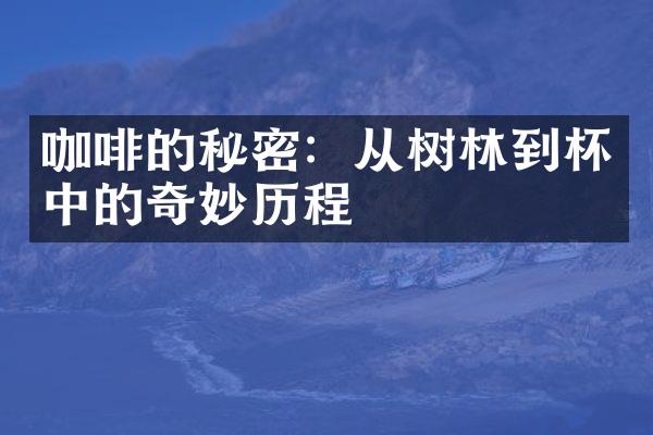 咖啡的秘密：从树林到杯中的奇妙历程