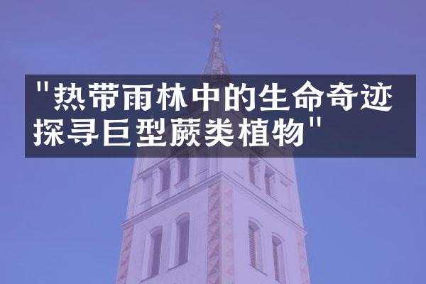 "热带雨林中的生命奇迹：探寻巨型蕨类植物"