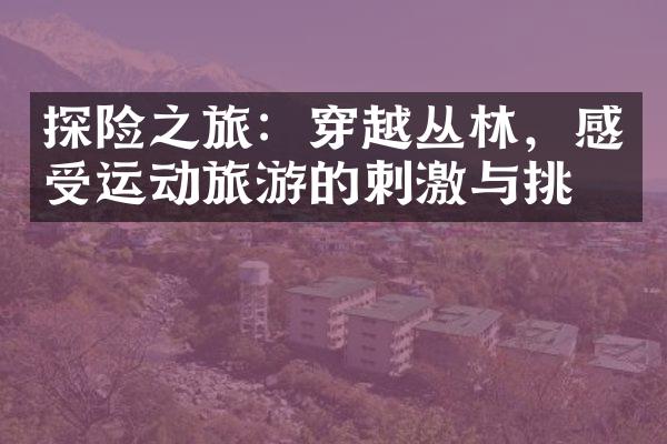 探险之旅：穿越丛林，感受运动旅游的刺激与挑战