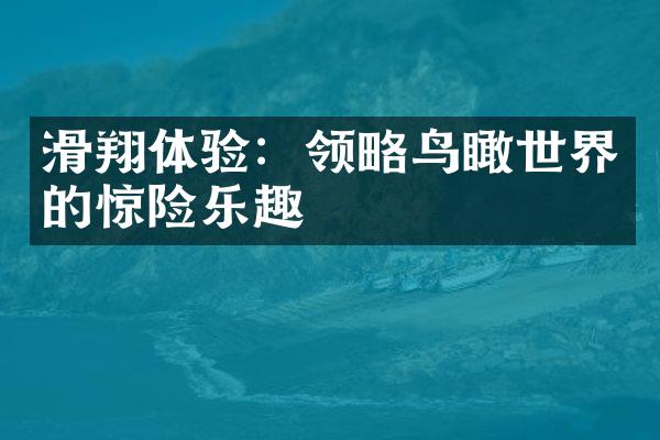 滑翔体验：领略鸟瞰世界的惊险乐趣