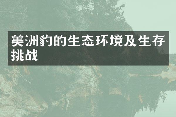 美洲豹的生态环境及生存挑战