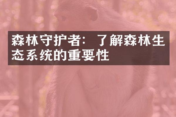 森林守护者：了解森林生态系统的重要性