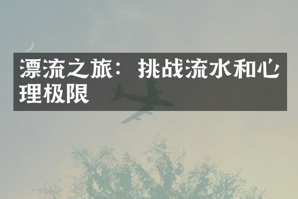 漂流之旅：挑战流水和心理极限