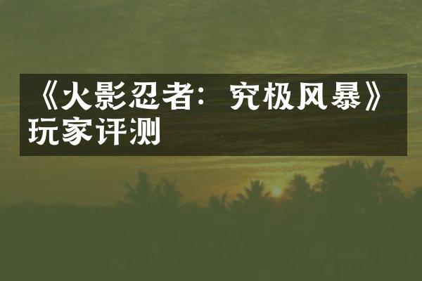 《火影忍者：究极风暴》玩家评测