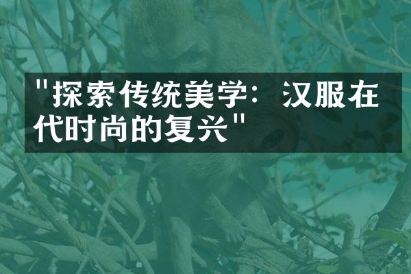 "探索传统美学：汉服在当代时尚的复兴"
